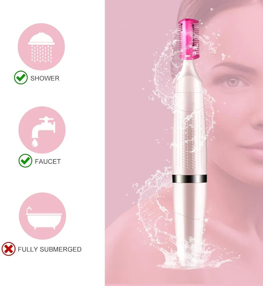 Painless Women's Bikini Trimmer 3in1 Painless Multi Grooming Kit Cordless Wet and Dry Shaver Electric Razor Women's Facial Hair Removal Bikini Trimmer Ladies Eyebrow Body Hair Removal