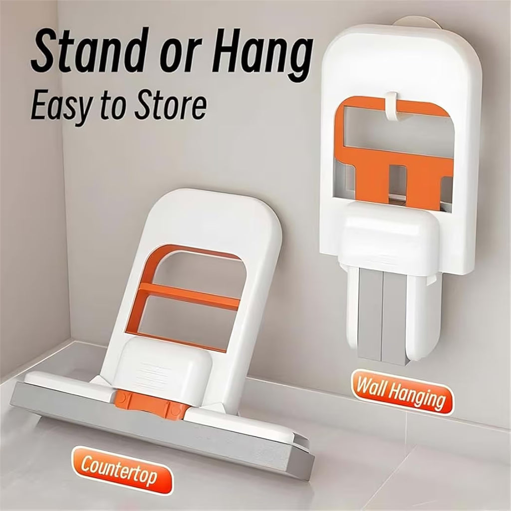 Mini Foldable Desktop Mop Sponge Cleaning Tool, Wet and Dry Use Cleaning System, Durable Hands-Free Lazy Mop for Wet Dry Use on Kitchen, Countertops, Glass Bathroom