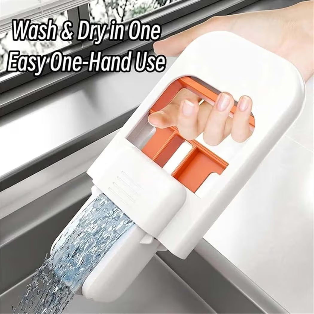 Mini Foldable Desktop Mop Sponge Cleaning Tool, Wet and Dry Use Cleaning System, Durable Hands-Free Lazy Mop for Wet Dry Use on Kitchen, Countertops, Glass Bathroom