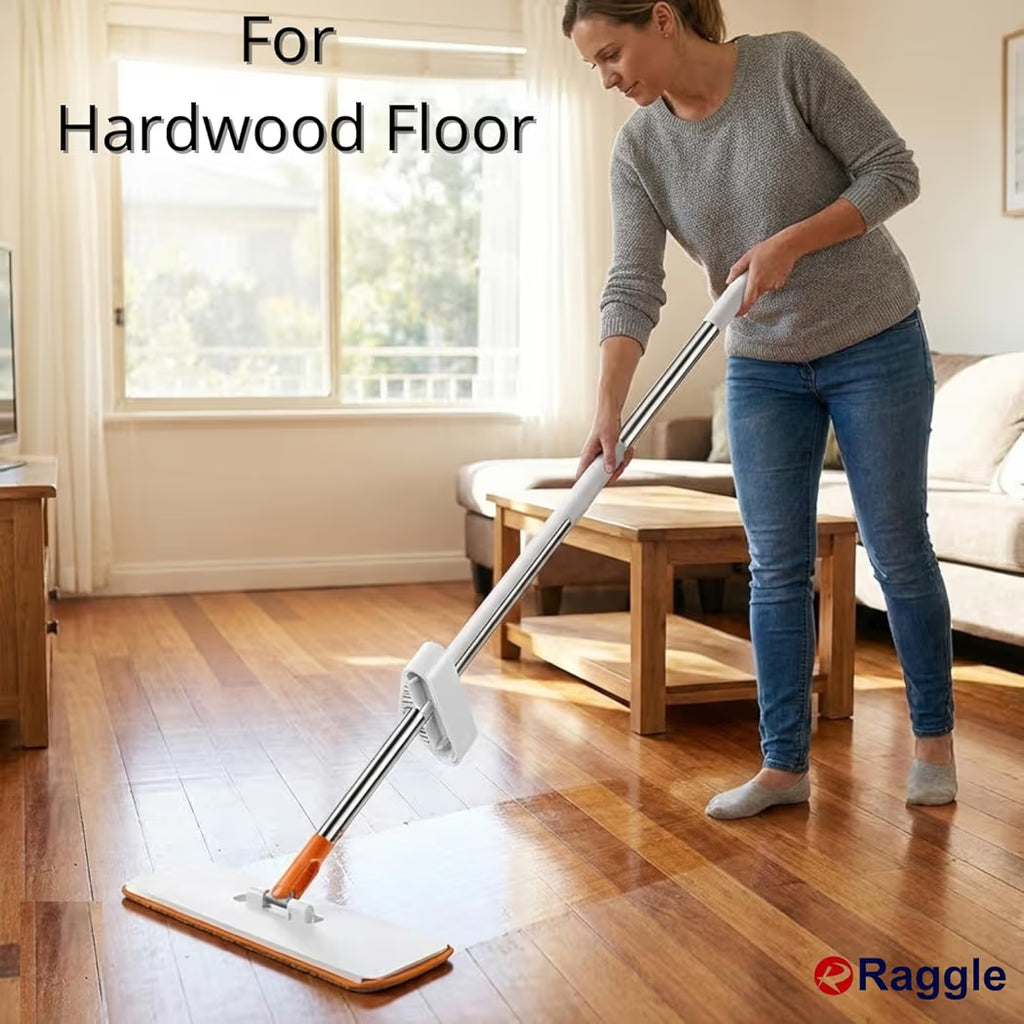 Flat Microfiber Magic Mop for Floor Cleaning,Home Hands Free Squeeze for Floor, Stainless-Steel Handle and Microfiber Refill