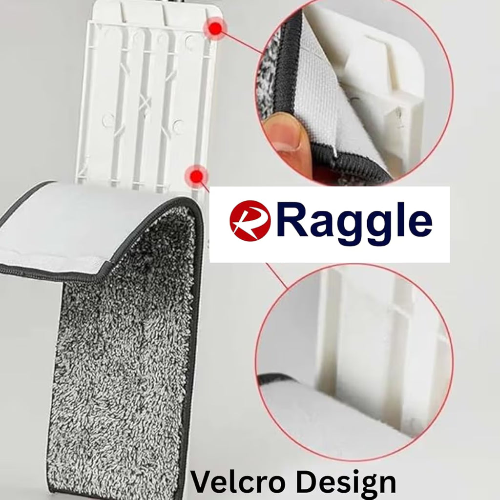 Flat Microfiber Magic Mop for Floor Cleaning,Home Hands Free Squeeze for Floor, Stainless-Steel Handle and Microfiber Refill