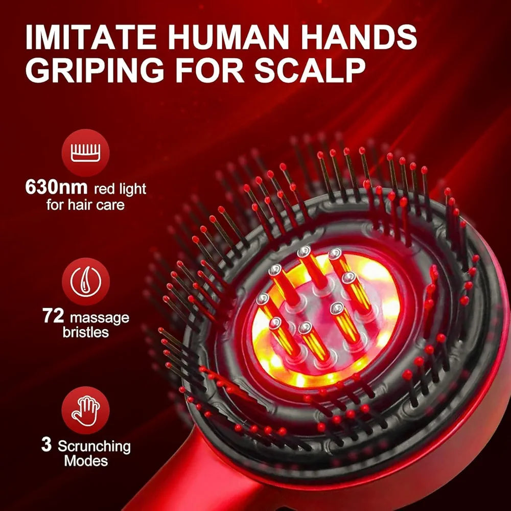 Electric Scalp Massager & Oil Applicator - Rechargeable Hair Growth Massager with Vibration & Silicone Brush for Relaxation & Hair Care