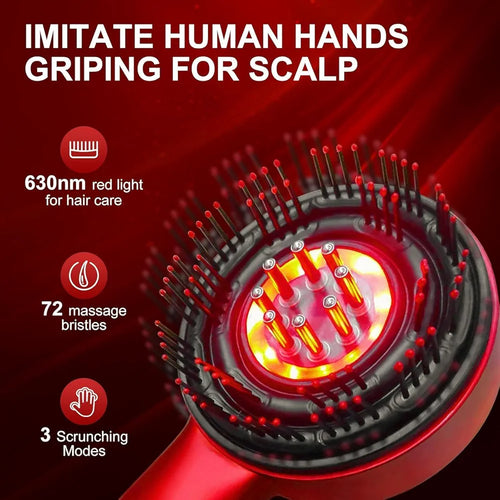 Electric Scalp Massager & Oil Applicator - Rechargeable Hair Growth Massager with Vibration & Silicone Brush for Relaxation & Hair Care