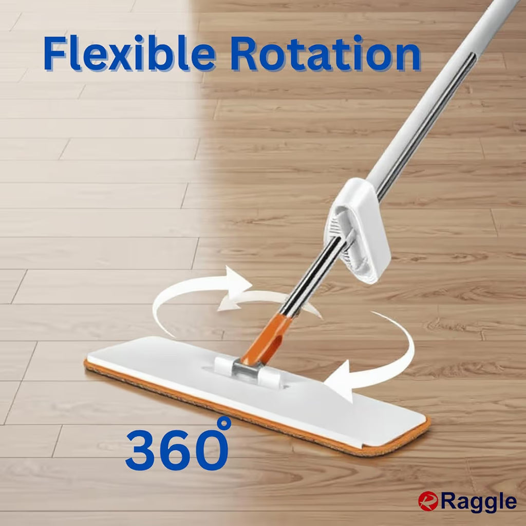 Flat Microfiber Magic Mop for Floor Cleaning,Home Hands Free Squeeze for Floor, Stainless-Steel Handle and Microfiber Refill
