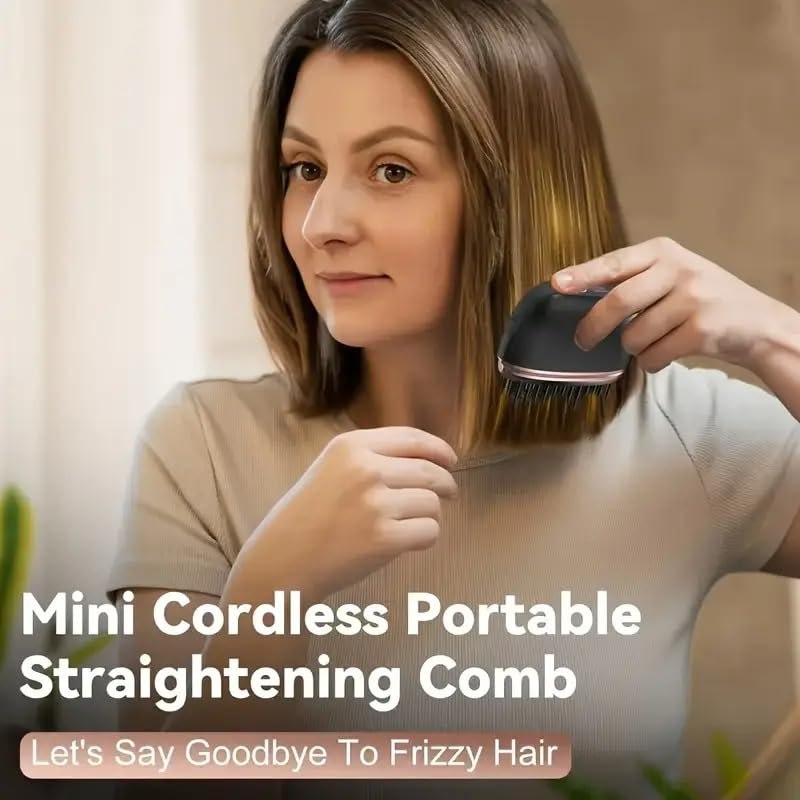 Mini Wireless Hair Straightening Comb