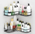 Corner Bathroom Shelf Steel Wall Shelf (Number of Shelves - 2, Black)