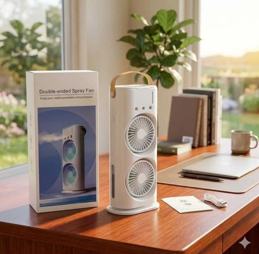 Double Air Cooling Mini AC Fan