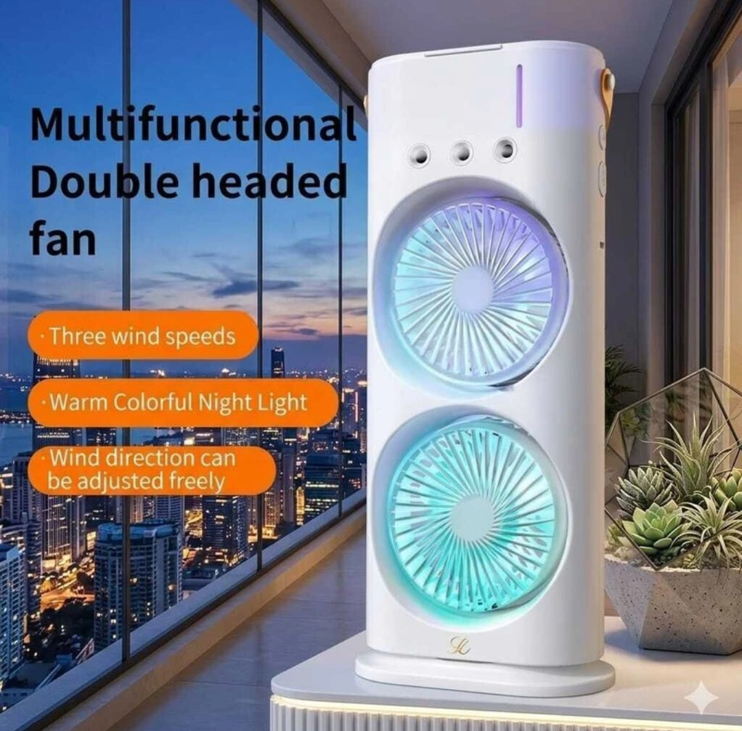 Double Air Cooling Mini AC Fan