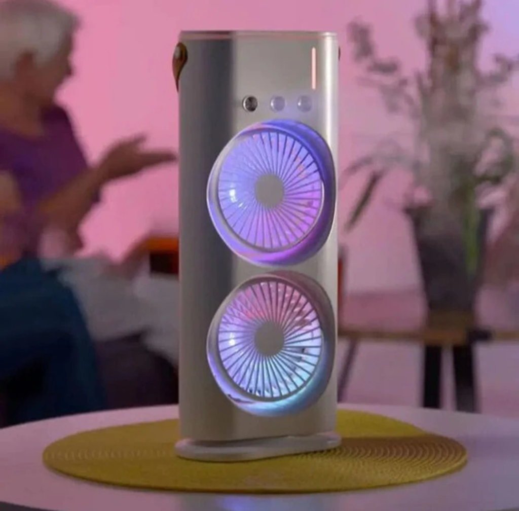 Double Air Cooling Mini AC Fan