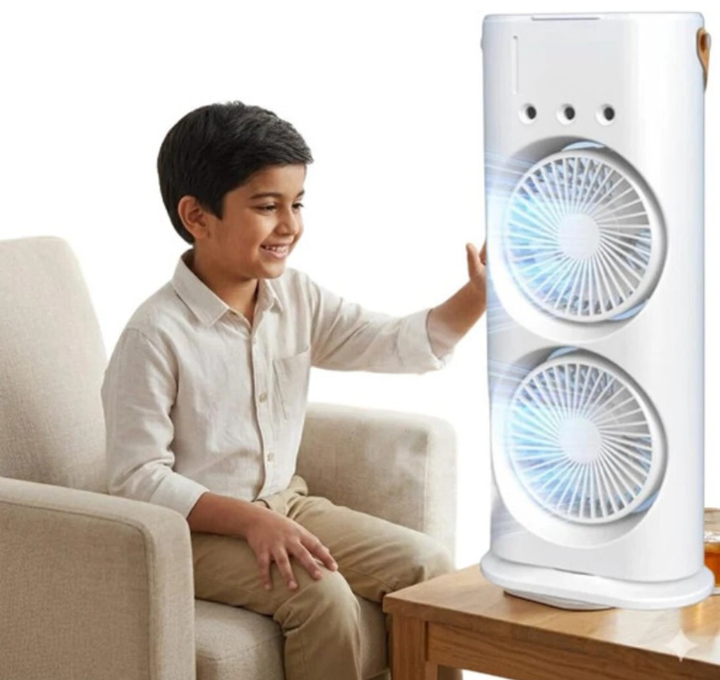 Double Air Cooling Mini AC Fan