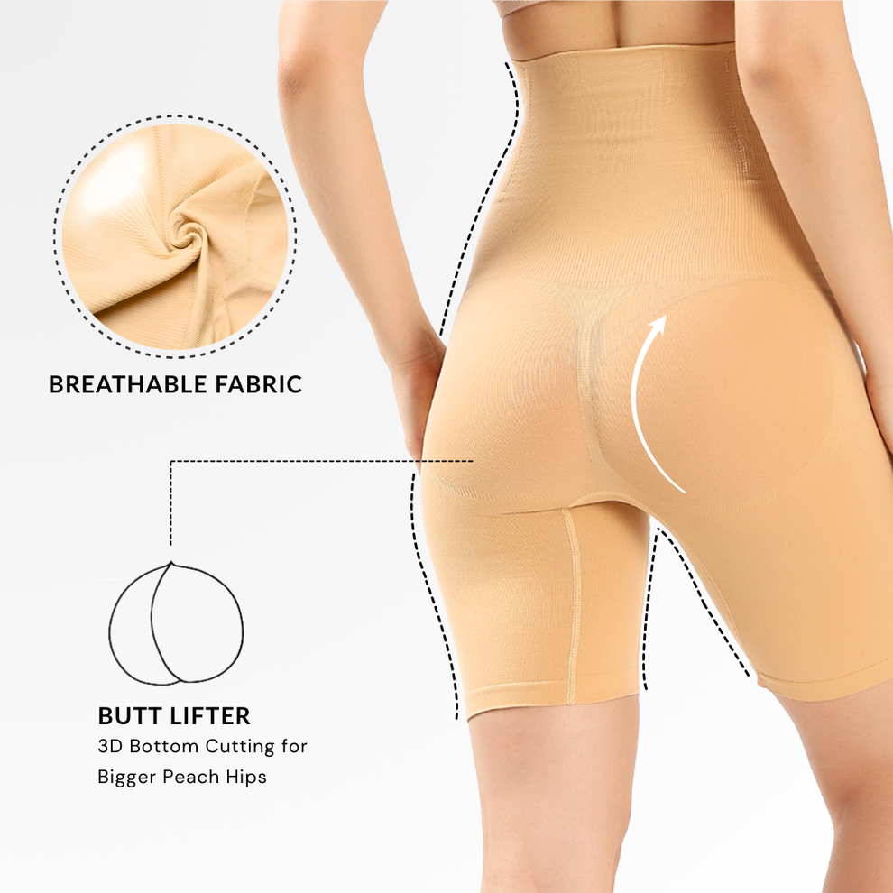 HIGH WAIST TUMMY SHAPER SHORTS PACK OF 2