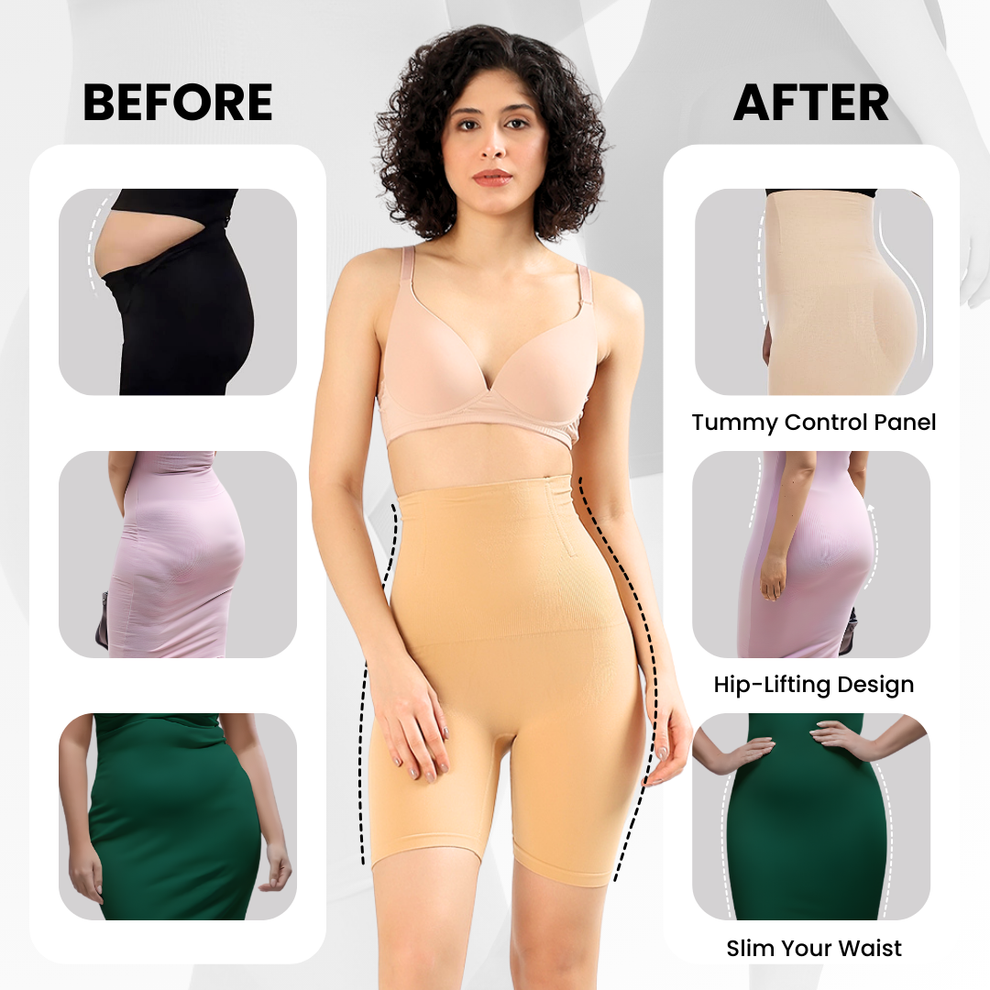 HIGH WAIST TUMMY SHAPER SHORTS PACK OF 2
