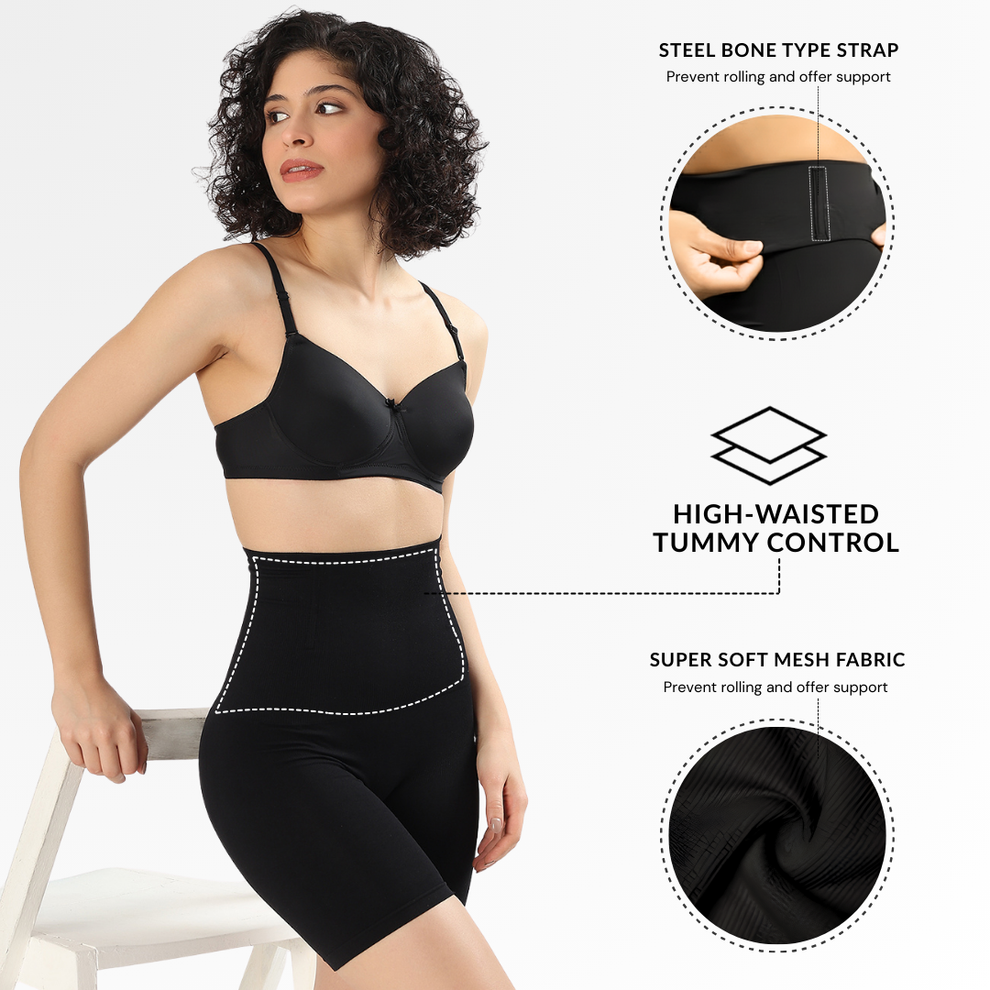 HIGH WAIST TUMMY SHAPER SHORTS PACK OF 2